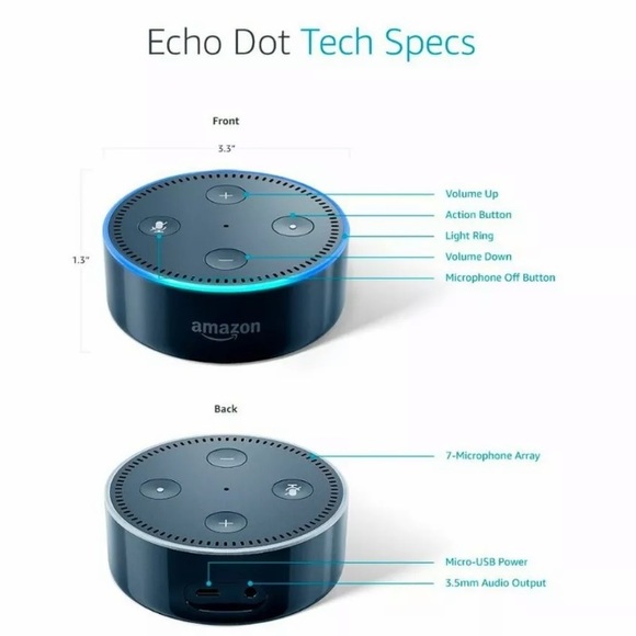 Amazon Echo Dot 2nd Generation - Picture 2 of 11